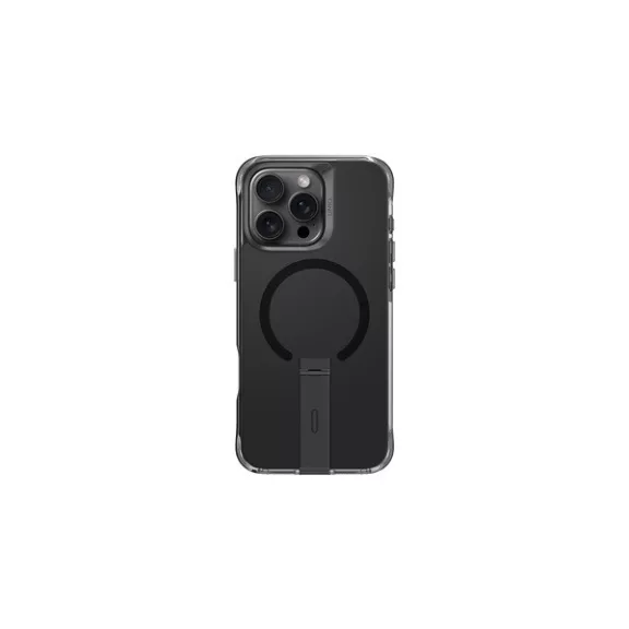 Uniq Eleva Apple iPhone 16 Pro Magsafe szilikon tok tartó résszel, karbon fekete