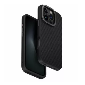   Uniq Keva Apple iPhone 16 Pro Magsafe hátlap tok kameravédő peremmel, kitámszatóval, karbon fekete