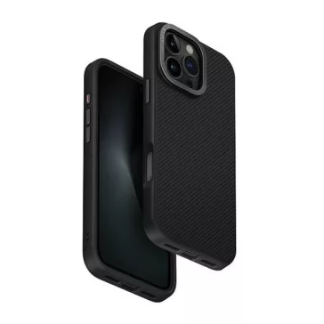   Uniq Keva Apple iPhone 16 Pro Max Magsafe hátlap tok kameravédő peremmel, karbon fekete