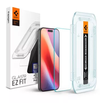   Spigen Glas.tR EZ Fit Apple iPhone 16 Pro Max / 17 Pro Max, tempered kijelzővédő fólia felhelyező kerettel (2db) AGL07907