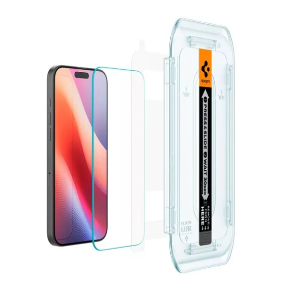 Spigen Glas.tR EZ Fit Apple iPhone 16 Pro Max / 17 Pro Max, tempered kijelzővédő fólia felhelyező kerettel (2db) AGL07907