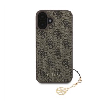   Guess 4G Charm Apple iPhone 16 Plus Tone on Tone hátlap tok, barna