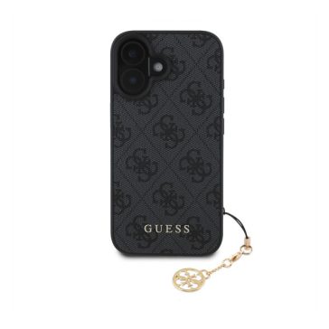  Guess 4G Charm Apple iPhone 16 Plus Tone on Tone hátlap tok, szürke