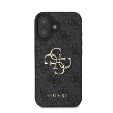   Guess PU 4G Metal Logo Apple iPhone 16 Plus hátlap tok, szürke
