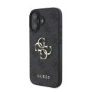 Guess PU 4G Metal Logo Apple iPhone 16 Plus hátlap tok, szürke