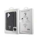 Guess PU 4G Strass Triangle Metal Logo Apple iPhone 16 hátlap tok Crossbody pánttal, fekete