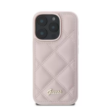   Guess PU Leather Quilted Apple iPhone 16 Pro hátlap tok, rózsaszín