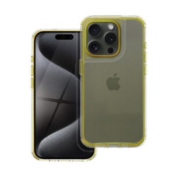   Matrix Apple iPhone 14 Pro hátlap tok kameravédő peremmel, sárga