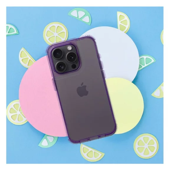 Matrix Apple iPhone 15 Pro Max hátlap tok kameravédő peremmel, lila