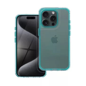   Matrix Apple iPhone 15 Pro Max hátlap tok kameravédő peremmel, zöld/menta