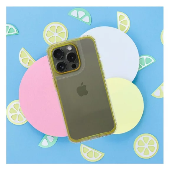 Matrix Apple iPhone 15 Pro Max hátlap tok kameravédő peremmel, sárga