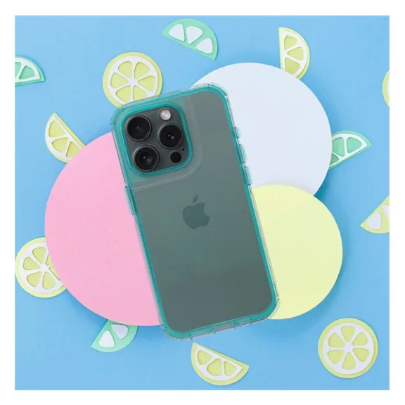 Matrix Apple iPhone 15 Pro hátlap tok kameravédő peremmel, zöld/menta