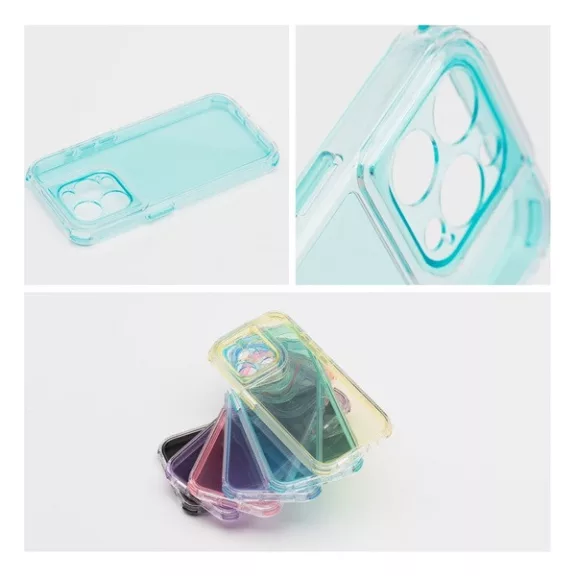 Matrix Apple iPhone 15 Pro hátlap tok kameravédő peremmel, zöld/menta