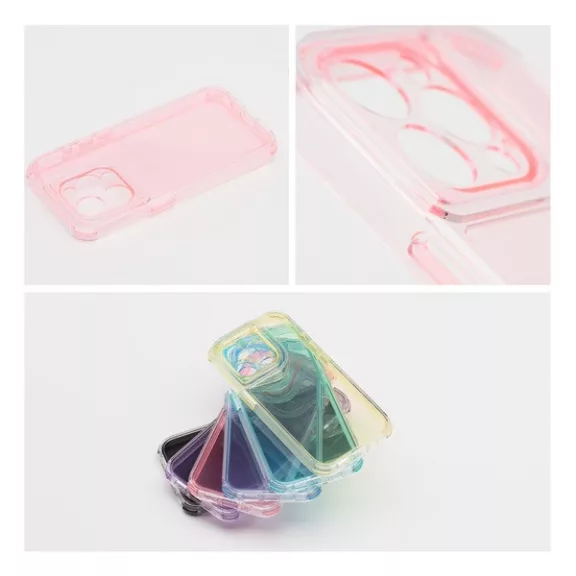 Matrix Apple iPhone 15 Pro hátlap tok kameravédő peremmel, rózsaszín