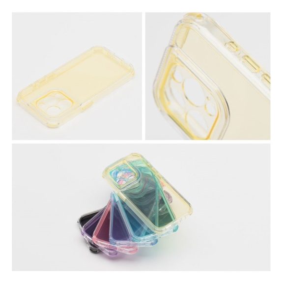 Matrix Apple iPhone 15 hátlap tok kameravédő peremmel, sárga