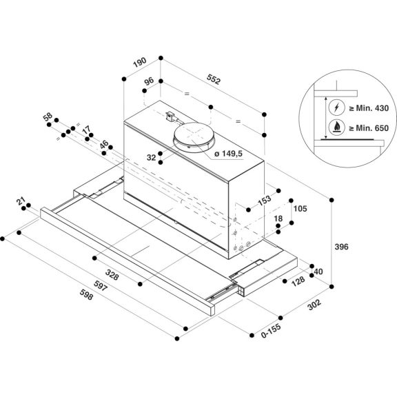 Whirlpool AKR 634 GY/3 Teleszkópos páraelszívó