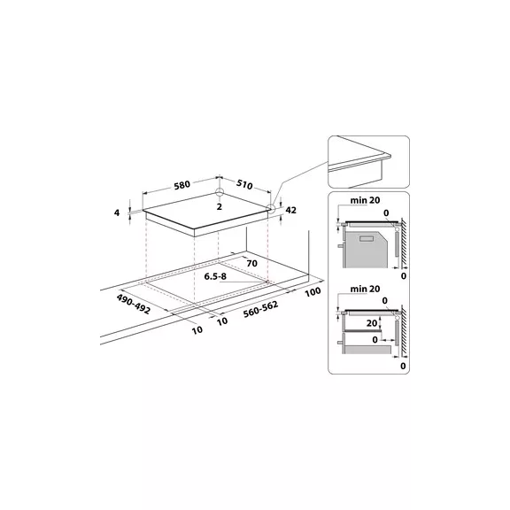 Whirlpool AKT8900BA beépíthető főzőlap