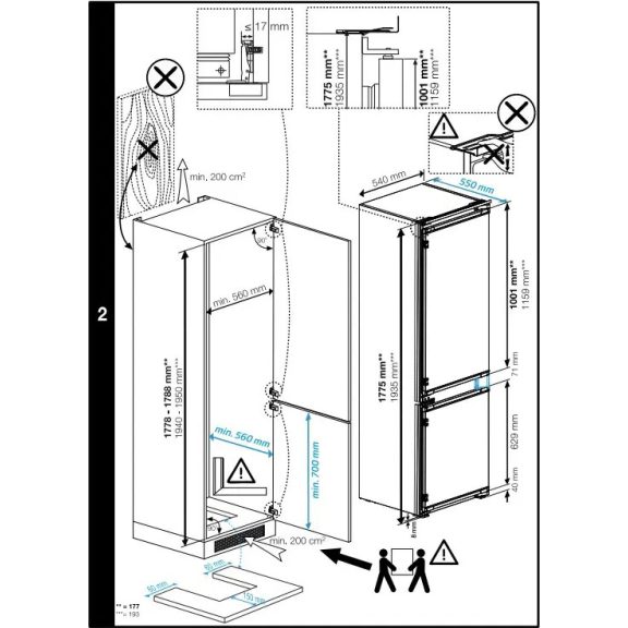 Beko B3BCNA294HS Beépíthető alulfagyasztós hűtőszekrény