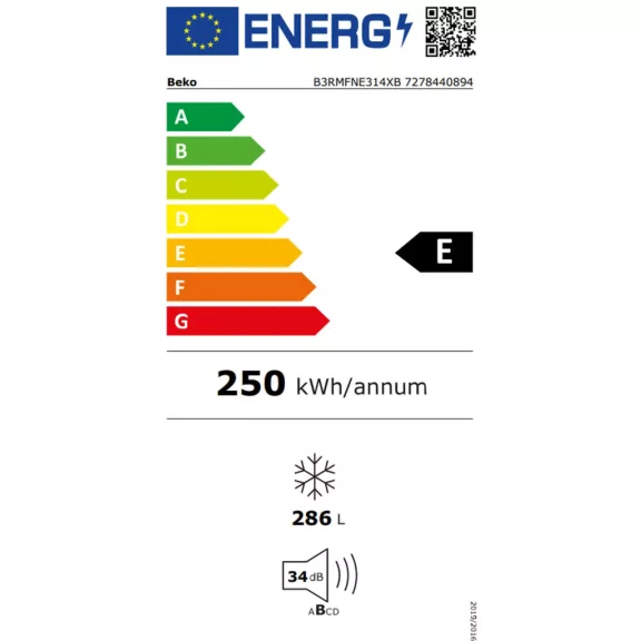 Beko B3RMFNE314XB fagyasztószekrény