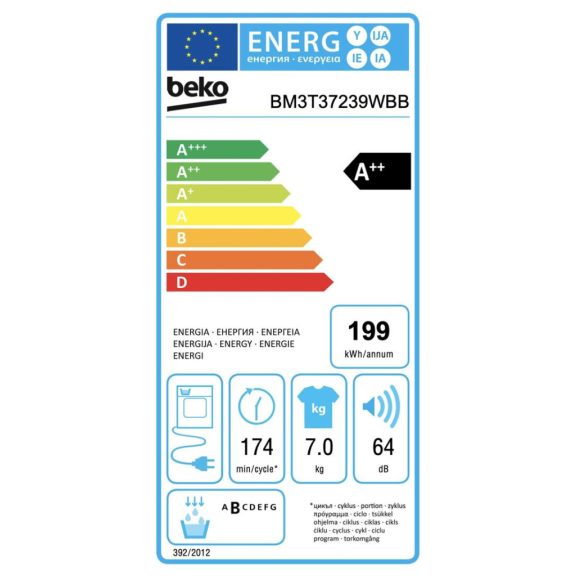 Beko BM3T37239WBB Hőszivattyús szárítógép