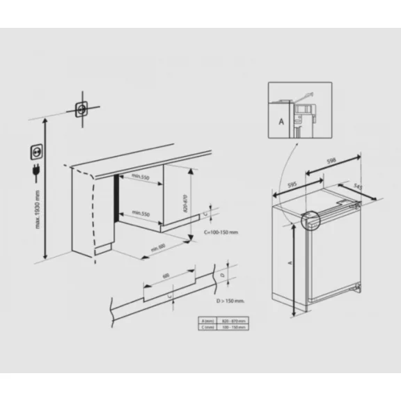 Beko BU1104N beépíthető hűtőszekrény