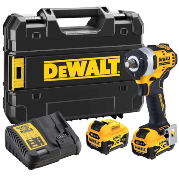 DEWALT DCF901P2-QW Ütvecsavarozó, 12V, XR, kefe nélküli, 1/2, 2x5Ah
