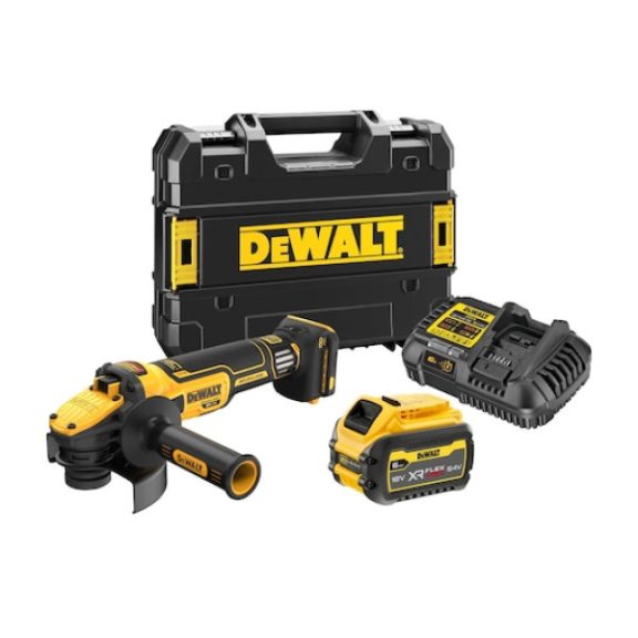 DEWALT DCG409VST1-QW Sarokcsiszoló, 18V, XR, kefe nélküli, 125mm, 1x6Ah