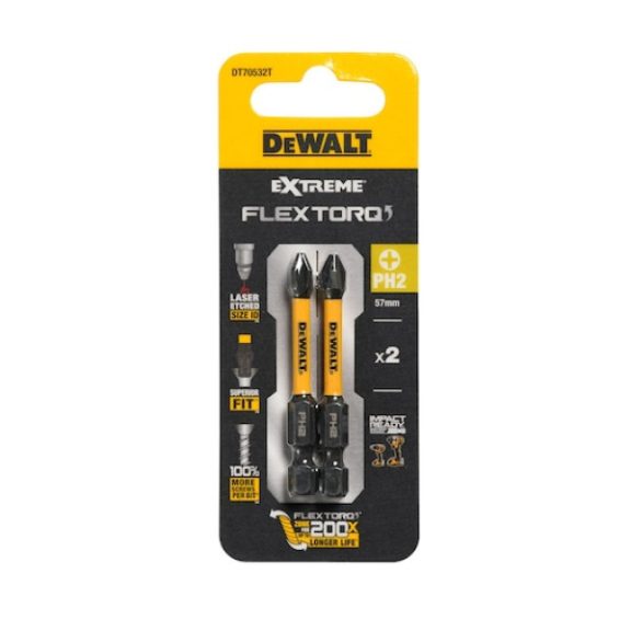 DEWALT DT70532T-QZ Bithegy, csavarhúzó, 57mm, 2db, PH2 FLRQ