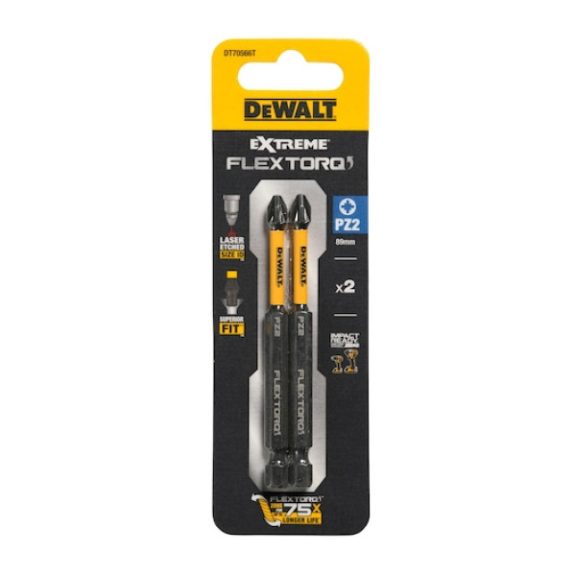 DEWALT DT70566T-QZ Bithegy, csavarhúzó, 89mm, 2db, PZ2 FLRQ