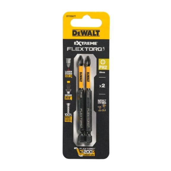 DEWALT DT70567T-QZ Bithegy, csavarhúzó, 89mm, 2db, PH2 FLRQ