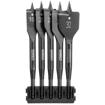   DEWALT DT70832-QZ Hegytartó, lapos fafúrók Extreme, 5db, 18-32mm