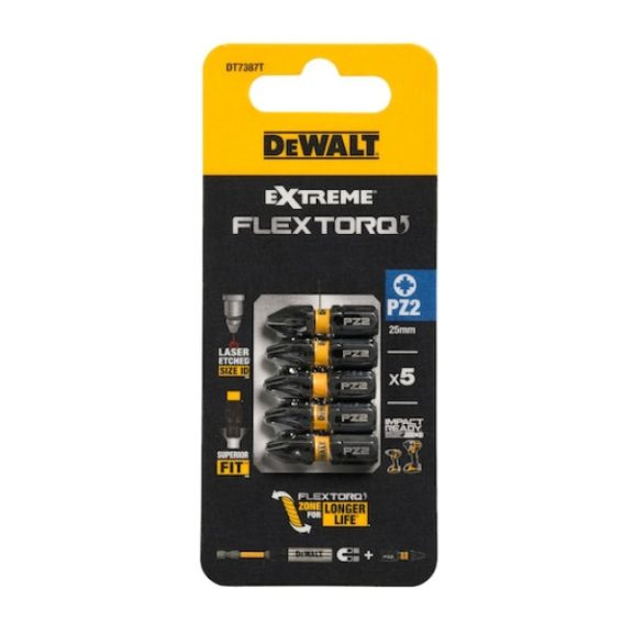 DEWALT DT7387T-QZ Bithegy, csavarhúzó, 25mm, 5db, PZ2 FLRQ