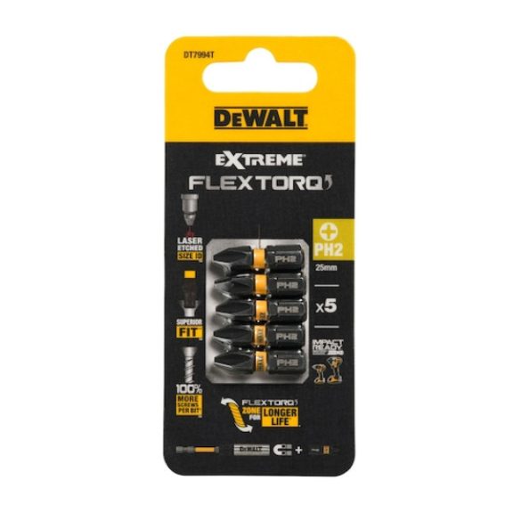 DEWALT DT7994T-QZ Bithegy, csavarhúzó, PH2, 25mm, FLEXTORQ, 5db