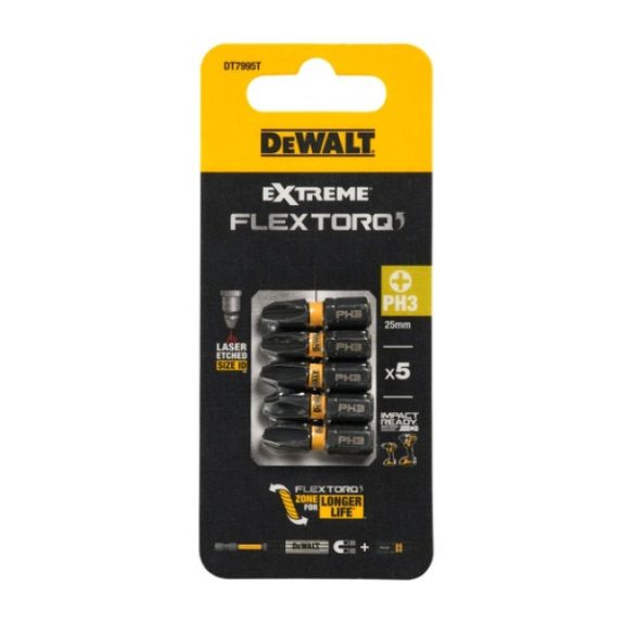 DEWALT DT7995T-QZ Bithegy, csavarhúzó, PH3, 25mm, FLEXTORQ, 5db