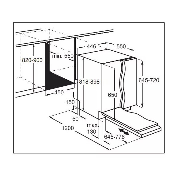 Electrolux EEA23200L Beépíthető mosogatógép