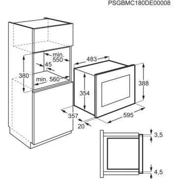 Electrolux EMS4253TEX beépíthető mikrohullámú sütő