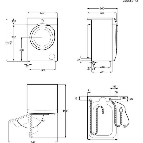 Electrolux EN9W2496BE Elöltöltős mosó-szárítógép