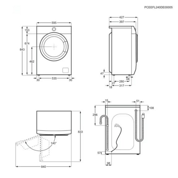 Electrolux EW6SM406BXE elöltöltős mosógép