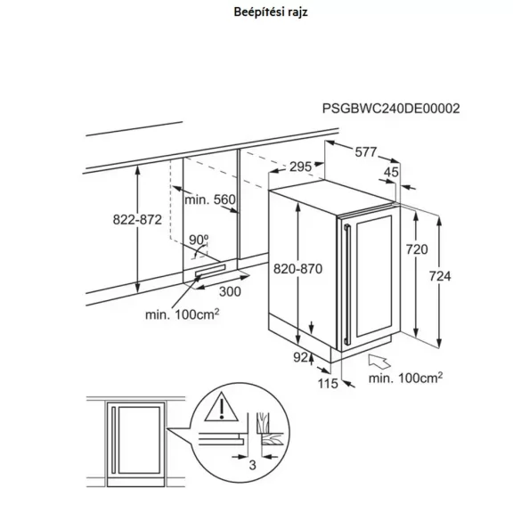 Electrolux EWS4020B5B Beépített borhűtő