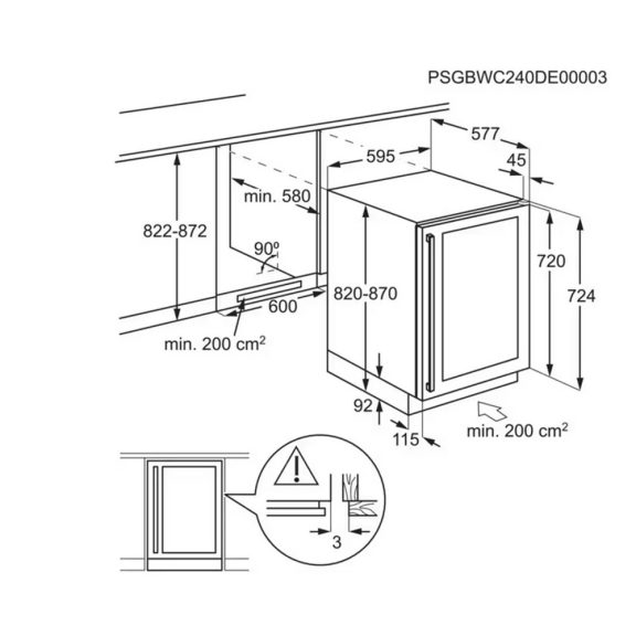 Electrolux EWS4052B5B Beépíthető borhűtő