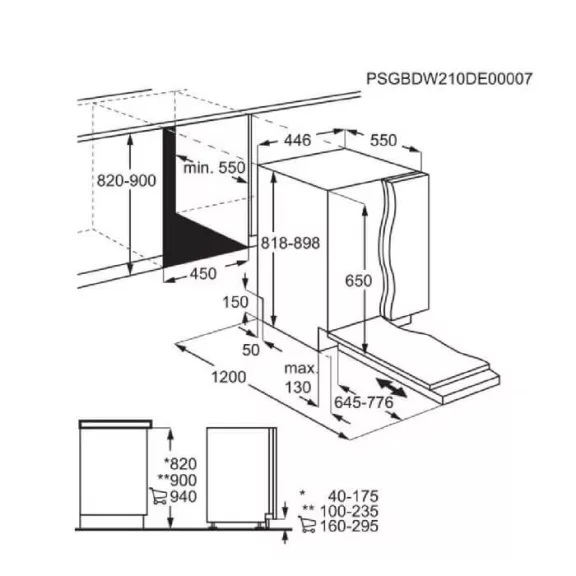 AEG FSE74527P Beépíthető keskeny mosogatógép