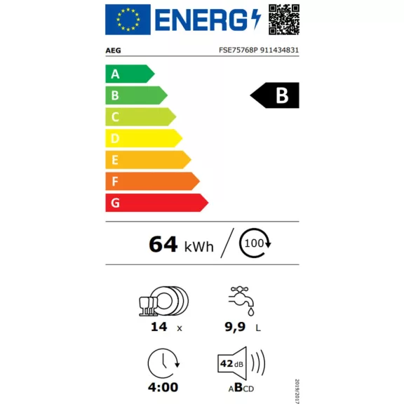 AEG FSE75768P Beépíthető mosogatógép