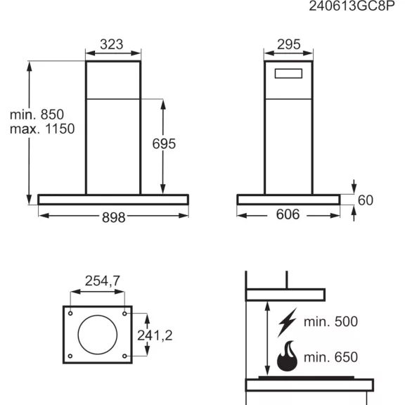 AEG GI87D91CB Beépíthető sziget páraelszívó AEG GI87D91CB Beépíthető sziget páraelszívó