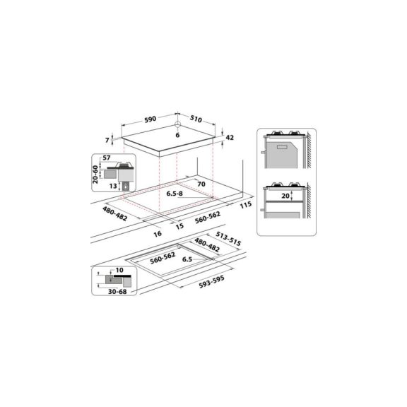 Whirlpool GOFL 629/NB1 Beépíthető gáz főzőlap