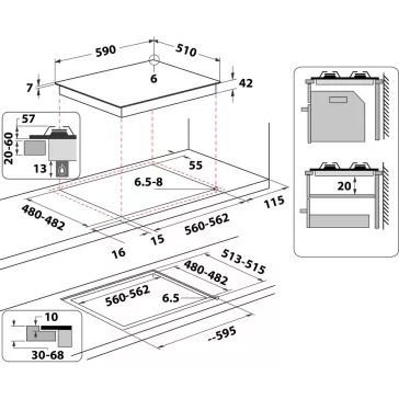 Whirlpool GOFL 629/S Beépíthető gázfőzőlap