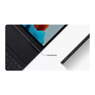   Samsung TAB S7 billentyűzetes flip tok mobil eszközhöz, QWERTY, fekete (EF-DT630BBGGDE) Csomagolássérült