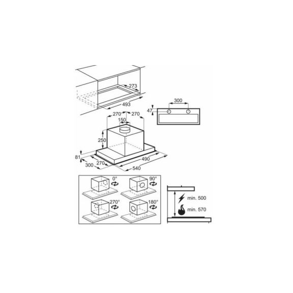 Electrolux LFG719R álkürtőbe építhető páraelszívó