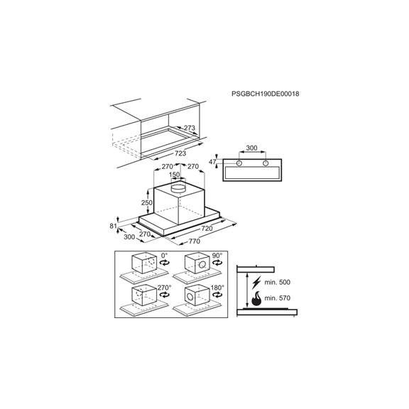 Electrolux LFG719X Álkürtőbe építhető páraelszívó, inox