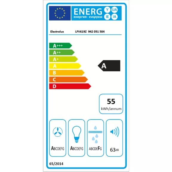 Electrolux LFV619Z Fali döntött páraelszívó Electrolux LFV619Z Fali döntött páraelszívó
