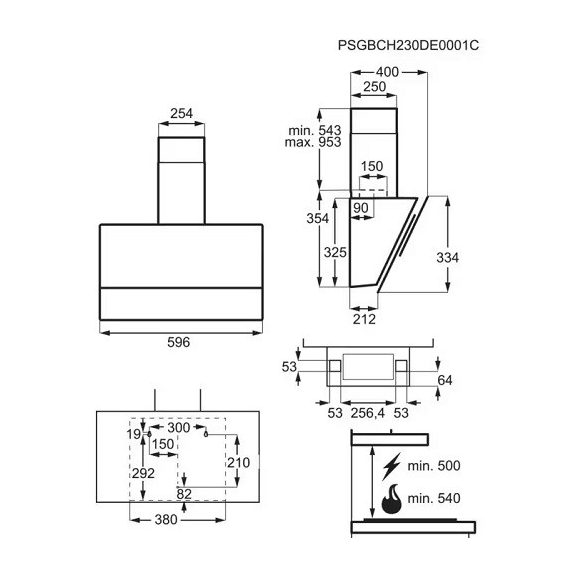 Electrolux LFV626K Beépíthető kürtős páraelszívó